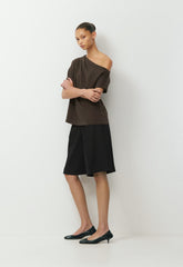 InterLock Cotton Script Top - CACAO NIB BROWN