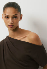 InterLock Cotton Script Top - CACAO NIB BROWN