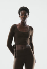 BUTTER Focal Wrap Longsleeve - CACAO NIB BROWN