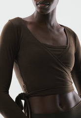 BUTTER Focal Wrap Longsleeve - CACAO NIB BROWN