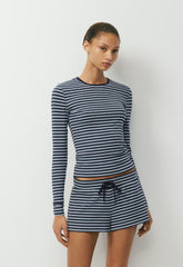 HomeStretch™ Rib Solo Longsleeve - ADMRL NAVY/RIPPLE BLUE