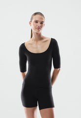 BUTTER Essential 3/4 Sleeve T-Shirt - BLACK