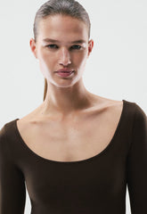 BUTTER Essential 3/4 Sleeve T-Shirt - CACAO NIB BROWN