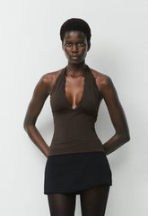 Original Contour Allure Halter Top - CACAO NIB BROWN