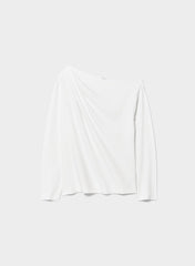 Interlock Cotton Script Longsleeve Top - WHITE