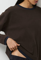 InterLock Cotton Steps Longsleeve - CACAO NB BROWN/AD NAVY
