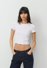 HomeStretch™ Rib Tune Waist T-Shirt - WHITE