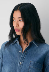 Denim Forum The '80s Comfy Denim Shirt - 5 YRS KISS N TELL BLEU
