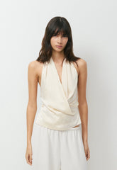 Martini Satin Halter Top - SEASIDE CREAM