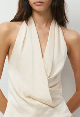 Martini Satin Halter Top - SEASIDE CREAM