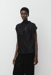 Nominee Satin Blouse - BLACK
