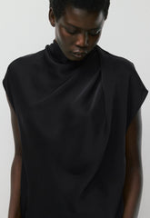 Nominee Satin Blouse - BLACK