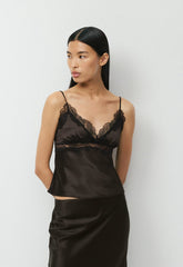 Foxtrot Satin Camisole - CACAO NIB BRWN/BLACK