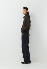 Vantage Satin Blouse - CACAO NIB BROWN