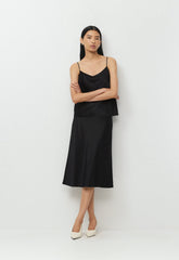 Median Silk Camisole - BLACK