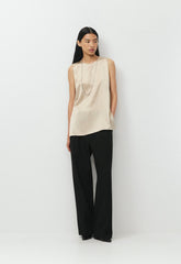 Borough Silk Top - MARCONA BEIGE