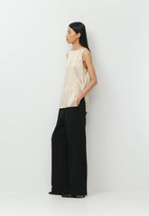 Borough Silk Top - MARCONA BEIGE