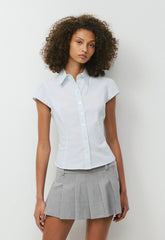 Fanciful Poplin Shirt - WHITE/ VILLA BLUE
