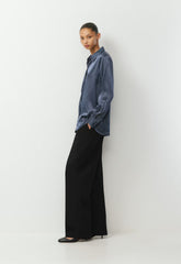 Forecast Silk Shirt - ADMRL NVY/ SSD CRM