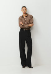 Landmark Poplin Shirt - CHOCO BRWN/BT WHITE