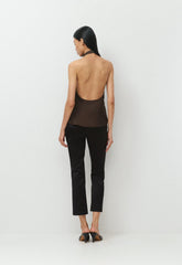 Audience Satin Halter Top - RICH MOCHA BROWN
