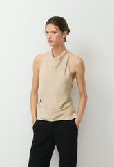 Audience Satin Halter Top - MARCONA BEIGE