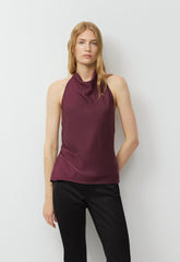 Audience Satin Halter Top - GALA PLUM
