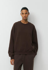 Cozy Sweatfleece Perfect Crew Sweatshirt - RICH MOCHA BROWN