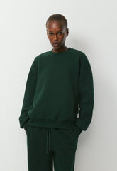Cozy Sweatfleece Perfect Crew Sweatshirt - FIGTREE GREEN