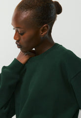 Cozy Sweatfleece Perfect Crew Sweatshirt - FIGTREE GREEN
