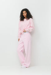 Cozy Sweatfleece Perfect Crew Sweatshirt - MAGNOLIA