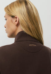 Cozy Sweatfleece Boyfriend 1/2 Zip - RICH MOCHA BROWN
