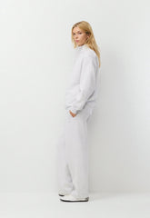 Cozy Sweatfleece Boyfriend 1/2 Zip - HEATHER CLOUD WHITE