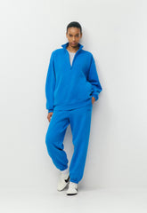 Cozy Sweatfleece Boyfriend 1/2 Zip - LAZULI BLUE