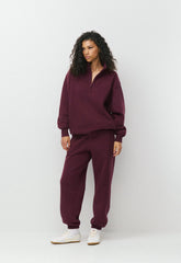 Cozy Sweatfleece Boyfriend 1/2 Zip - GALA PLUM