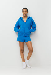 Cozy Sweatfleece Perfect Zip Hoodie - LAZULI BLUE