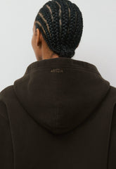 Cozy Sweatfleece Perfect Zip Hoodie - CACAO NIB BROWN