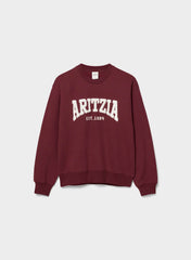 Cozy Sweatfleece Perfect Crew Sweatshirt - SMAC BURGUNDY/LT BIRCH