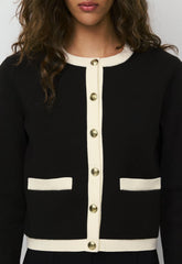 Approach Cardigan - Wonder Yarn - BLACK/LIGHT BIRCH