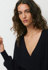 SoftSpoke™ Cassidy Wrap Sweater - BLACK