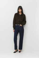 Essential Wool Cashmere London Cardigan - CACAO NIB BROWN