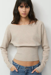 Crescendo Sweater - Wonder Yarn - HEATHER ECRU