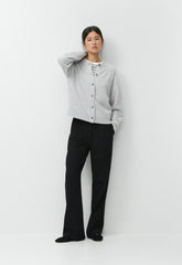 Essential Cashmere Acclaim Cardigan - HEATHER CHROME