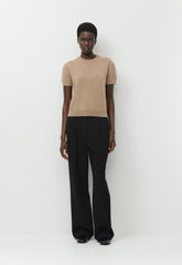 Bare Cashmere Bloor Shortsleeve Sweater - HEATHER NOMAD TAUPE