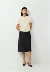 Bare Cashmere Bloor Shortsleeve Sweater - SEASIDE CREAM