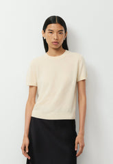 Bare Cashmere Bloor Shortsleeve Sweater - SEASIDE CREAM