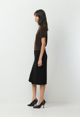 Bare Cashmere Bloor Shortsleeve Sweater - CACAO NIB BROWN