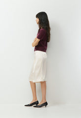 Bare Cashmere Noteworthy Shortsleeve Cardigan - GALA PLUM