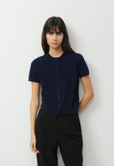 Bare Cashmere Noteworthy Shortsleeve Cardigan - ADMIRAL NAVY
