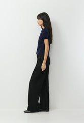 Bare Cashmere Noteworthy Shortsleeve Cardigan - ADMIRAL NAVY